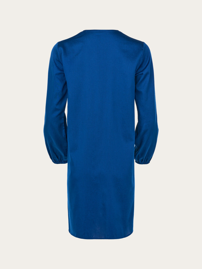KnowledgeCotton Apparel - WMN A-shape volume sleeved satin dress Dresses 1065 Limoges