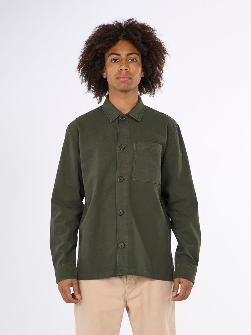KnowledgeCotton Apparel - MEN Canvas over shirt Overshirts 1090 Forrest Night