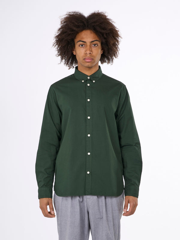 KnowledgeCotton Apparel - MEN Costum fit cord look shirt Shirts 1090 Forrest Night