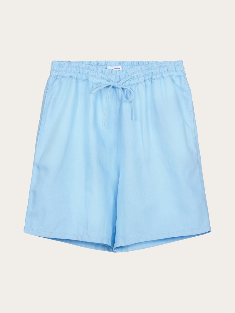 KnowledgeCotton Apparel - WMN Cotton-linen blend shorts Shorts 1377 Airy Blue