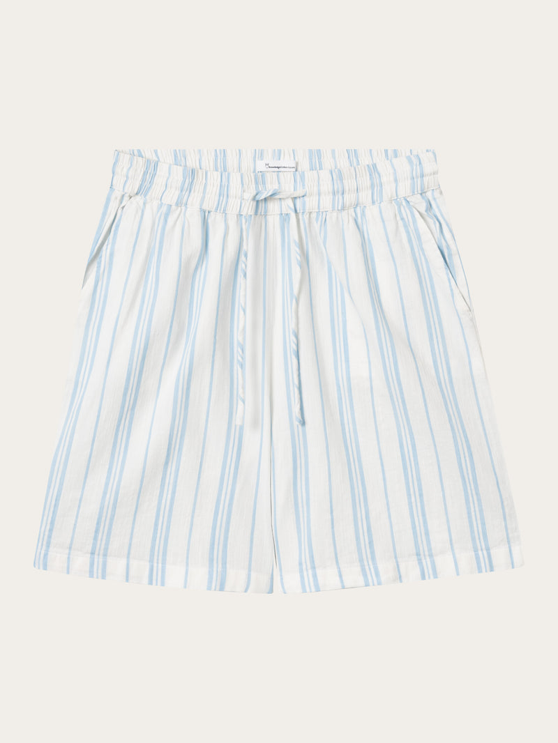 KnowledgeCotton Apparel - WMN Cotton elastic waist shorts Shorts 8005 Stripe