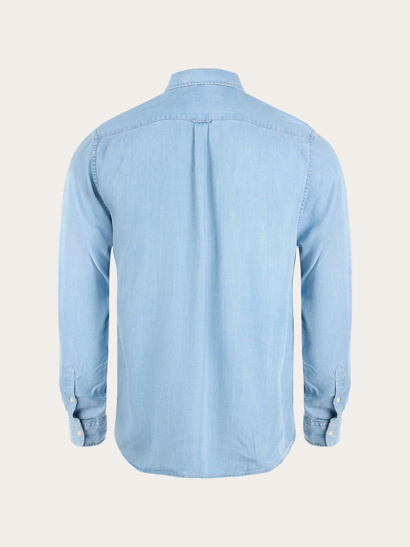 KnowledgeCotton Apparel - MEN ELDER relaxed fit denim Tencel™ shirt Shirts 3035 Vintage Indigo