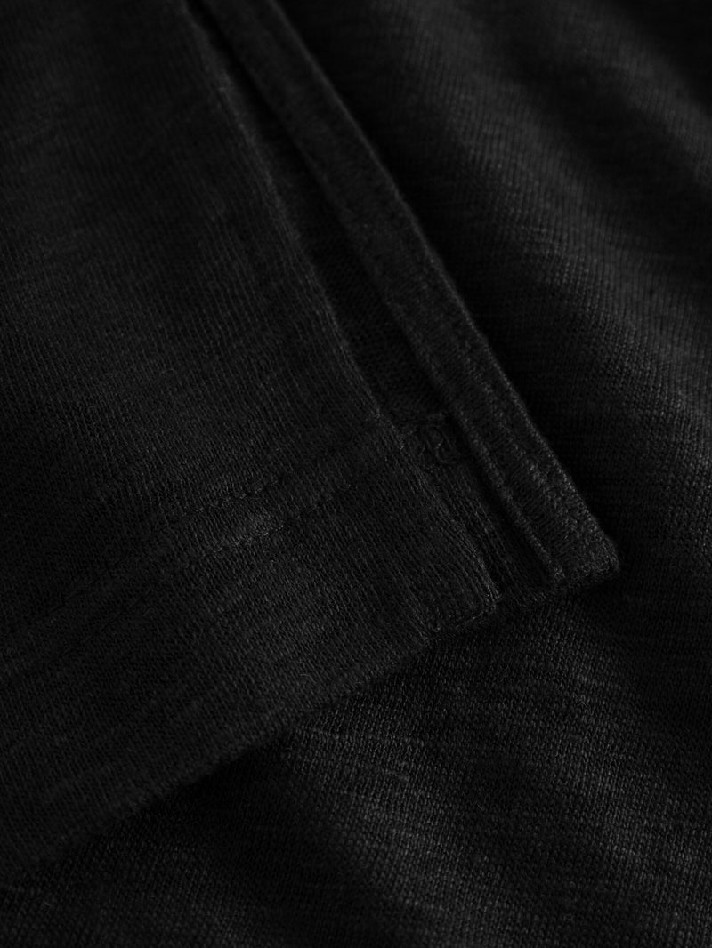 KnowledgeCotton Apparel - WMN Linen short sleeved t-shirt dress Dresses 1300 Black Jet