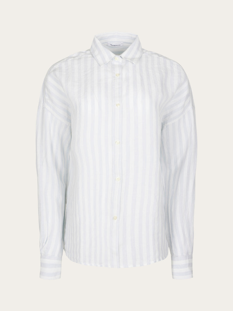 KnowledgeCotton Apparel - WMN Linen striped loose A-Shape Shirt Shirts 8005 Stripe