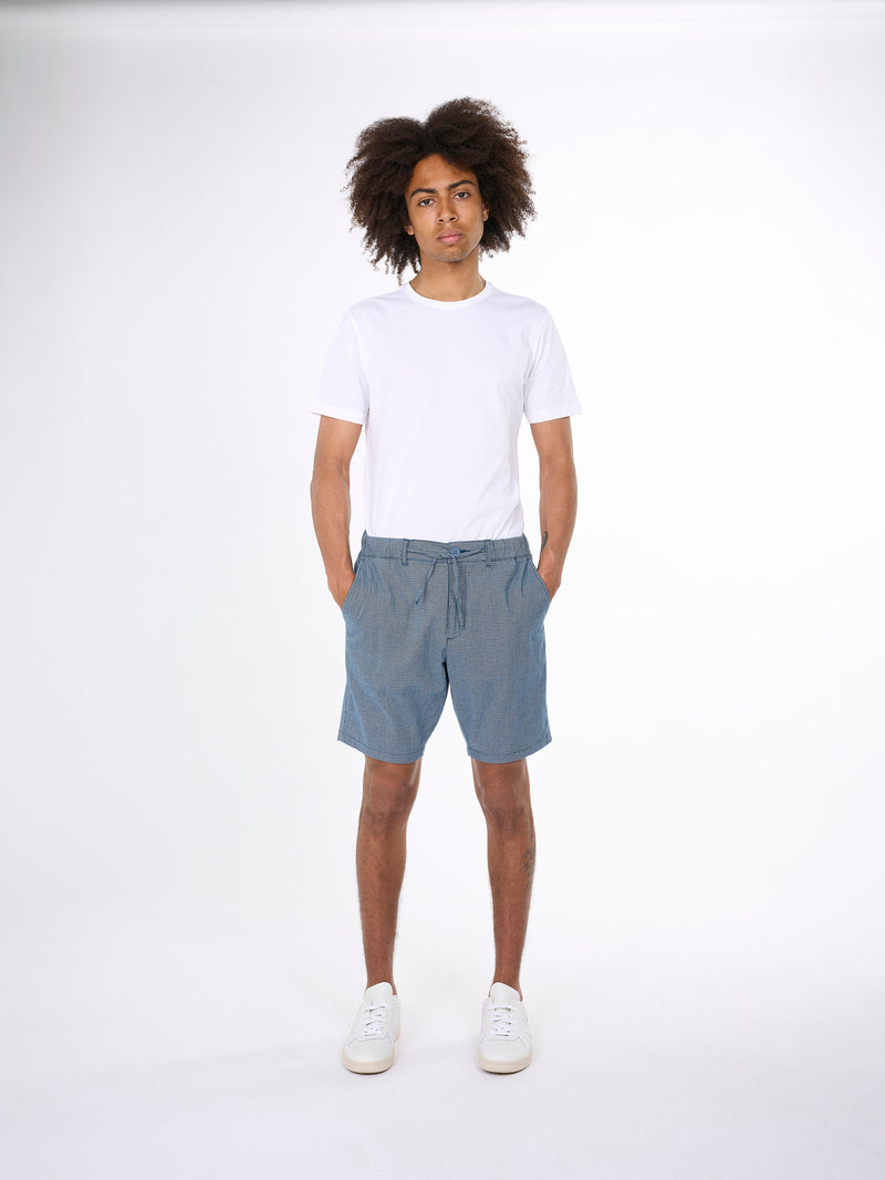 KnowledgeCotton Apparel - MEN Loose fit pepita checked shorts Shorts 1001 Total Eclipse