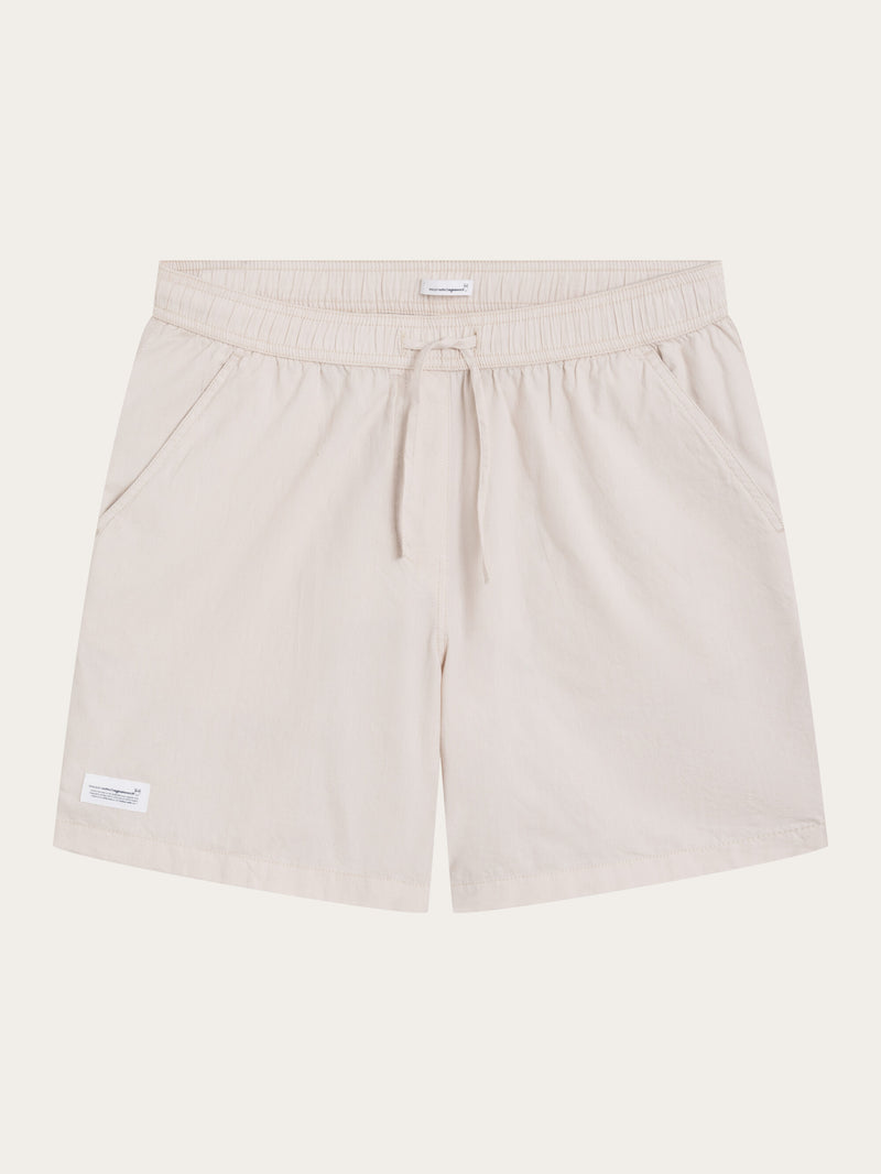 KnowledgeCotton Apparel - MEN Loose woven shorts Shorts 1228 Light feather gray