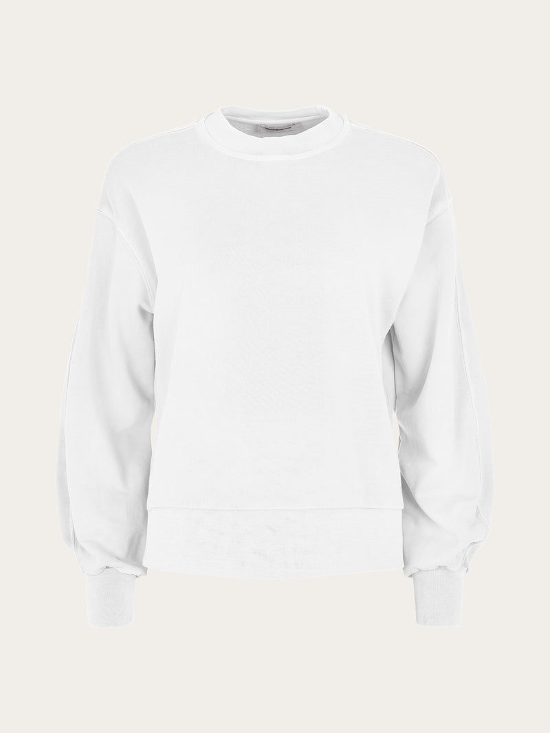 KnowledgeCotton Apparel - WMN NUANCE BY NATURE™ A-shape sweat Sweats 1010 Bright White