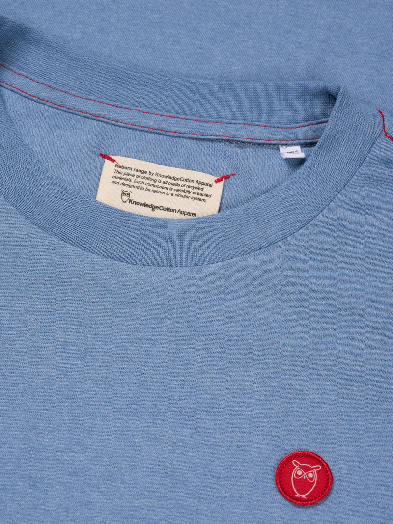 KnowledgeCotton Apparel - MEN REBORN™ loose t-shirt T-shirts 1322 Asley Blue