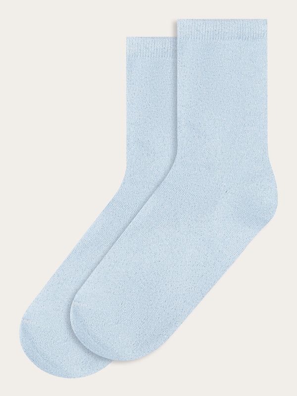 KnowledgeCotton Apparel - WMN Single pack glitter socks Socks 1377 Airy Blue