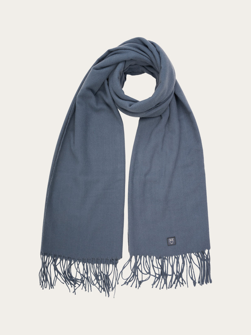 KnowledgeCotton Apparel - WMN Solid woven scarf Scarfs 1361 China Blue