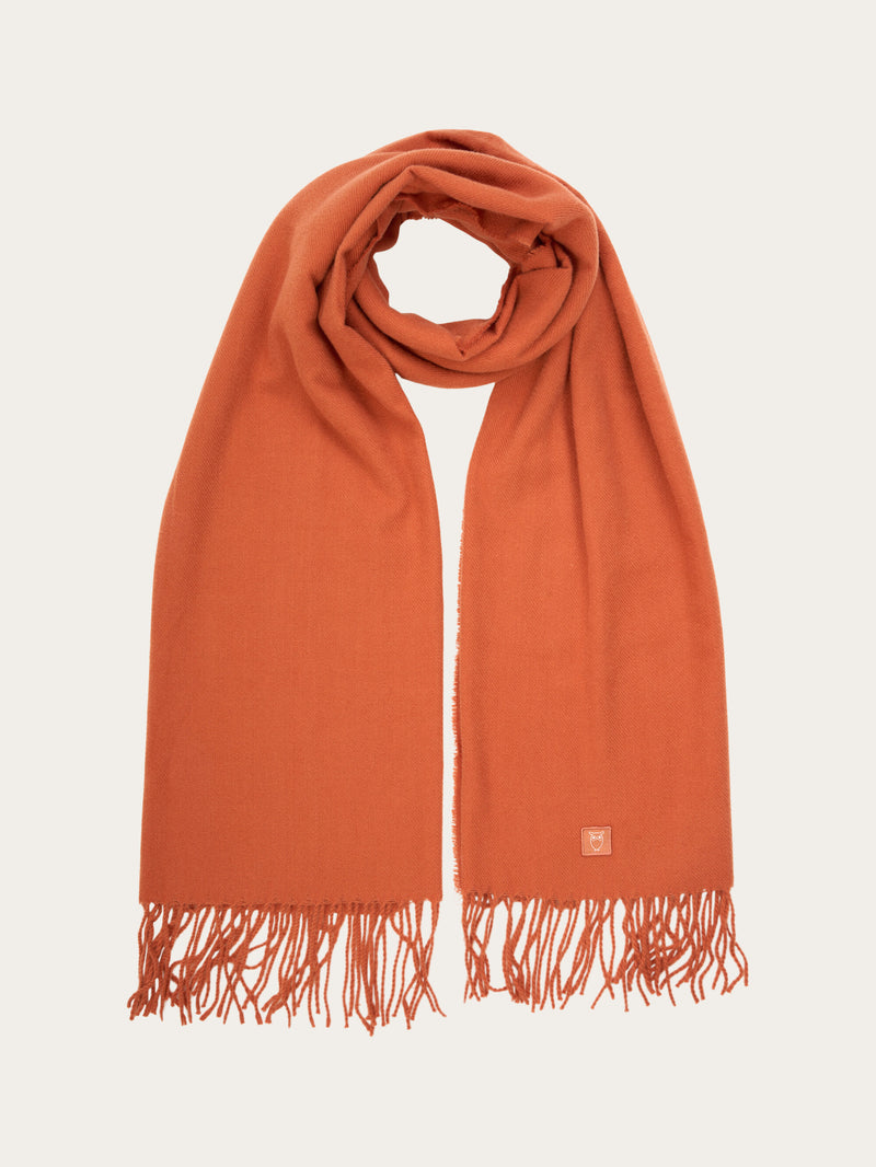 KnowledgeCotton Apparel - WMN Solid woven scarf Scarfs 1367 Autumn Leaf