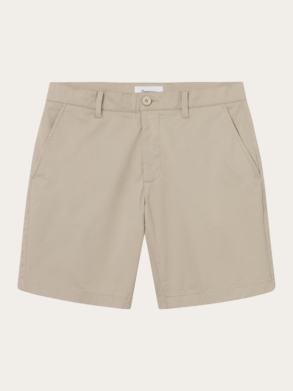 KnowledgeCotton Apparel - MEN Stretched twill shorts Shorts 1228 Light feather gray