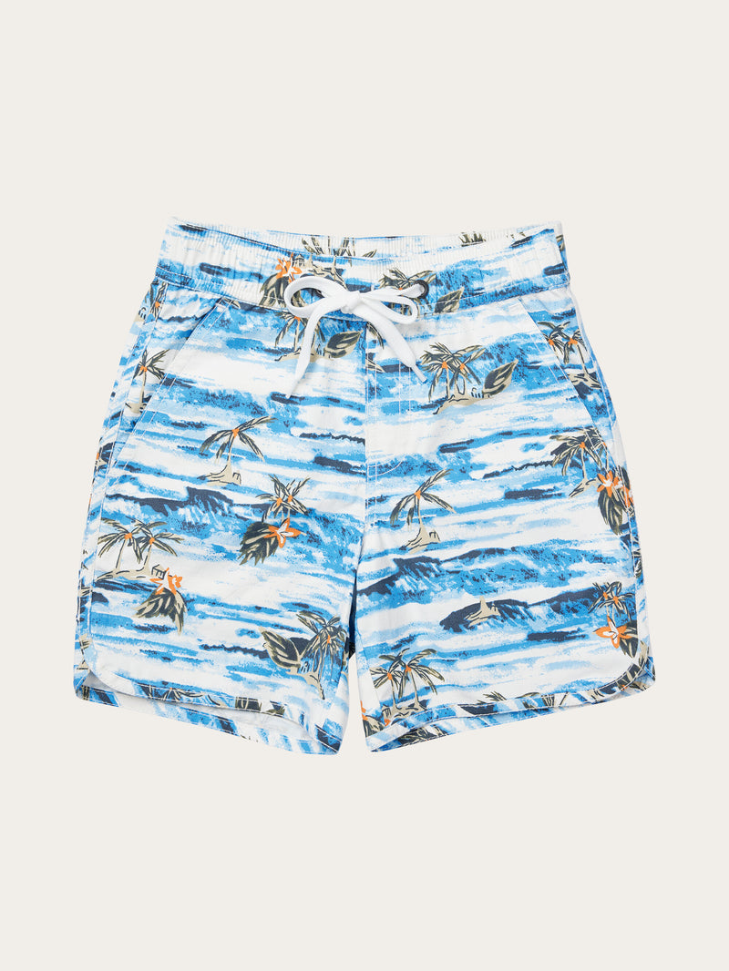 KnowledgeCotton Apparel - YOUNG Swim shorts AOP with elastic waist Swimshorts 9993 AOP