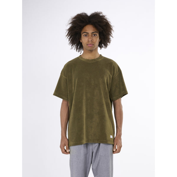 KnowledgeCotton Apparel - MEN Terry loose t-shirt T-shirts 1068 Burned Olive