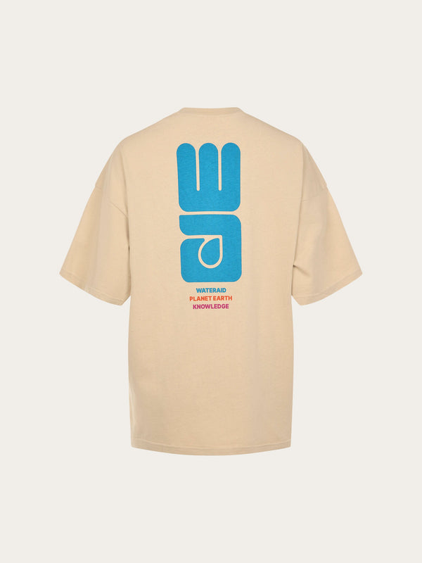 KnowledgeCotton Apparel - WMN WATERAID big logo oversize t-shirt T-shirts 1347 Safari