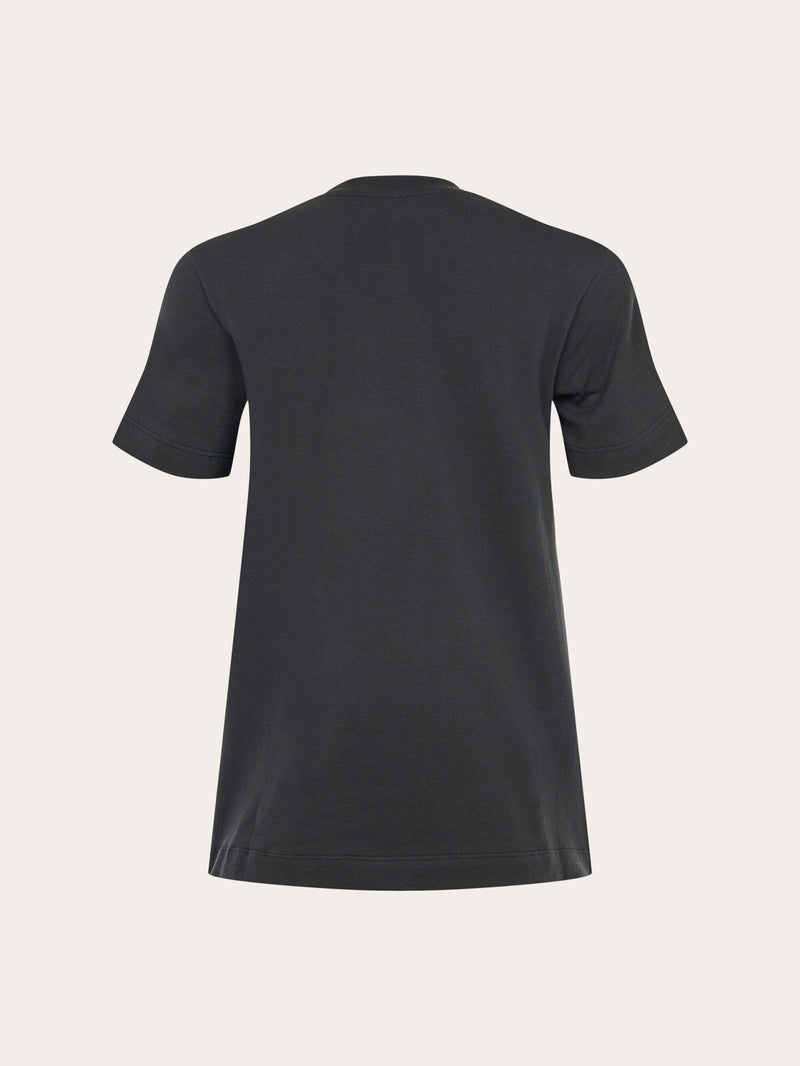 KnowledgeCotton Apparel - WMN WATERAID front printed t-shirt T-shirts 1300 Black Jet